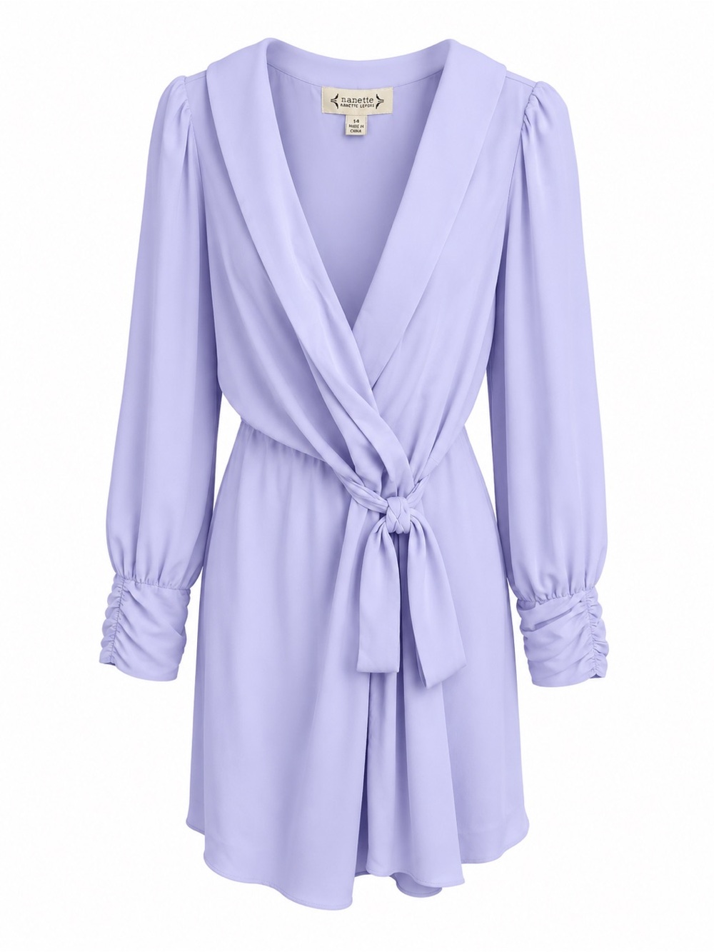 Nanette Lepore Lavender Faux Wrap Dress Size 14